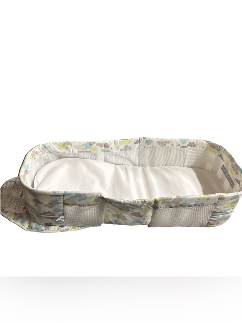 Baby Delight Snuggle Nest Portable Infant Sleeper Bassinet Clouds ~31 inch long
